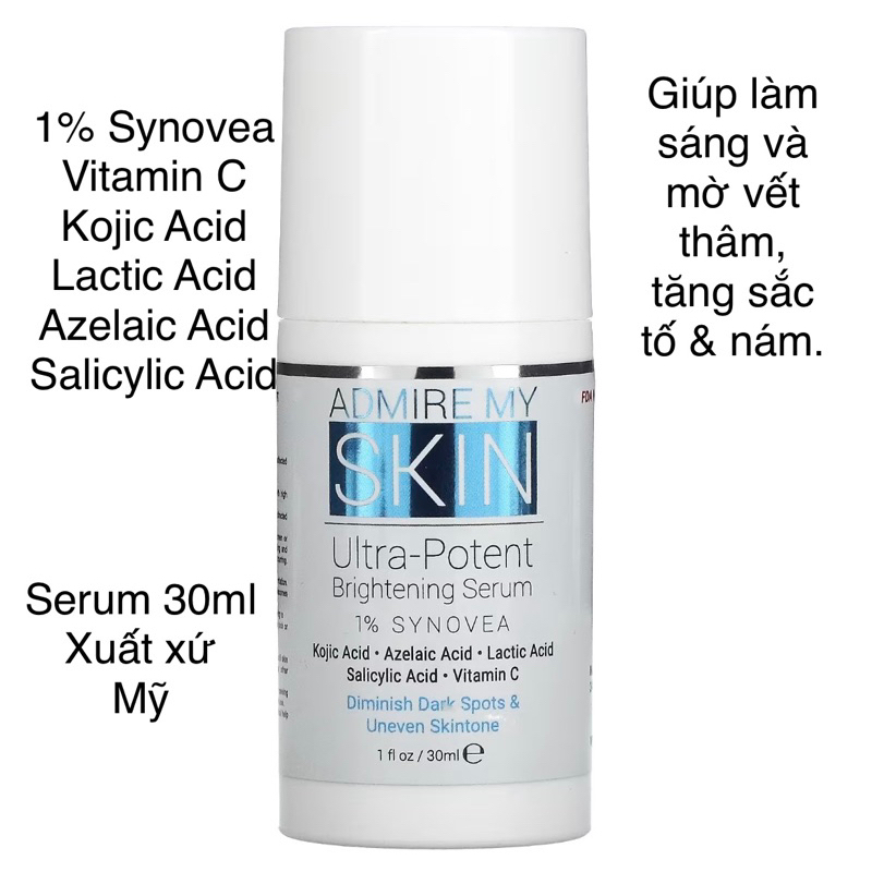 Seum Ultra-Potent Brightening Làm Sáng Cho Các Đốm Đen Và Tông Màu Da Không Đồng Đều 30ml Admire My Skin