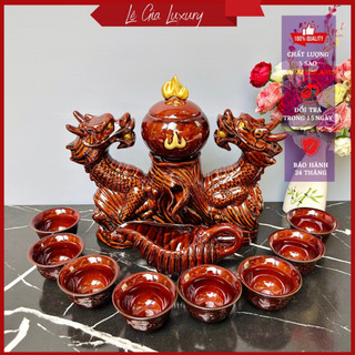 Ấm trà tự động: Ấm trà Lưỡng Long chầu Nguyệt, Ấm chén côi xay, Ấm trà Song Long, ấm chén Rồng