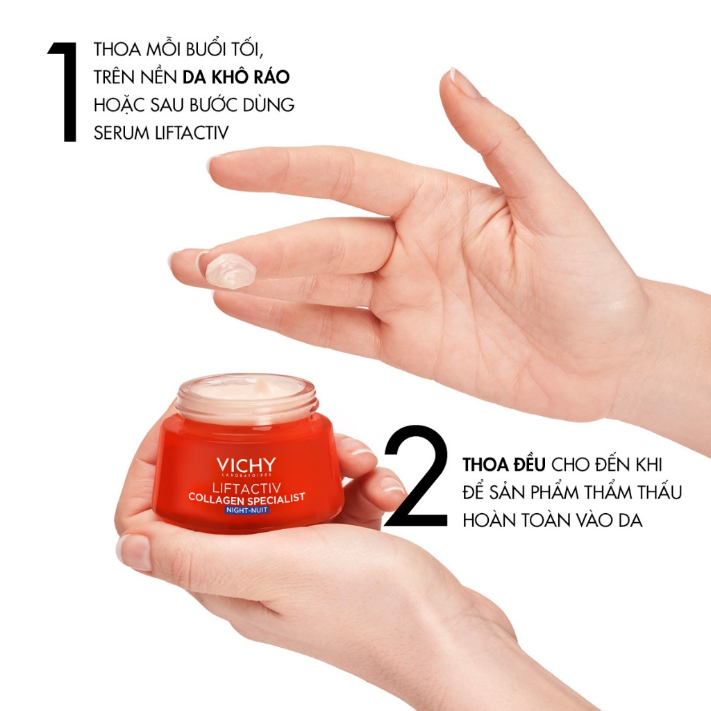 Kem dưỡng sáng da,mờ thâm nám ban đêm Vichy Liftactiv Collagen Specialist Night 50ml