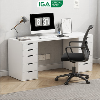 Bàn làm việc phong cách gaming ikea mặt 30mm gỗ mdf phủ melamin thương hiệu IGA - Gp313