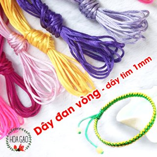 Dây đan vòng tay 5m dây tim 1mm HOA GẠO dây thắt vòng tay dây làm vòng handmade dây xỏ chuỗi dây thắt vòng