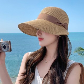 Mũ cói nữ HUMI chống tia UV mũ du lịch mùa hè đi biển chống nắng nón thời trang thoáng mát