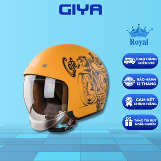 Mũ bảo hiểm Royal M139 kính âm tem Cafe Racer