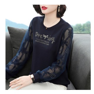 Áo Thun Ren Mùa Xuân Sành Điệu Cho Mẹ SM111 - Hàng Quảng Châu Cao Cấp
