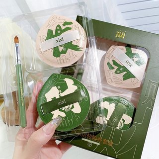 Set mút trang điểm XIXI Rubycell mềm mịn đàn hồi xanh lá kèm cọ Beauty Blender Peach XIXI55 XIXI58