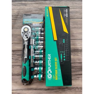 Bộ Khẩu Tay Vặn Tự Động GoFurther, Bộ khẩu 12 chi tiết FT có tay mở tự động, tuýp 12 từ 8-24mm