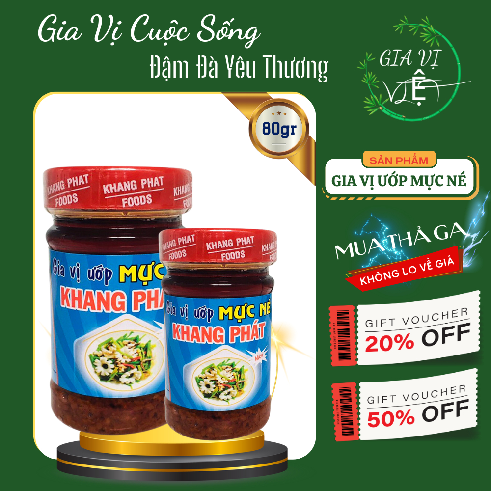 Gia vị ướp mực né ngon, gia vị mực né khang phát hủ nhỏ 80gr