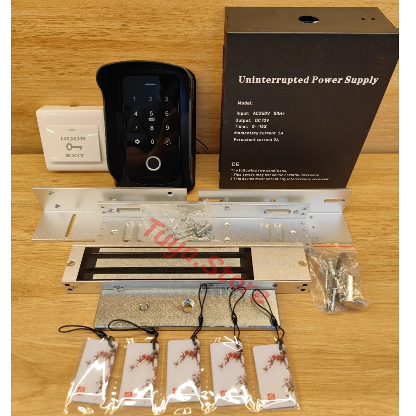 Bộ Khóa Cổng Vân Tay 12V App Tuya Smart Life , Quản Lý Thêm/Xóa User Qua App, Báo Động Quên Đóng Cửa, Access Control