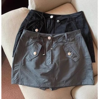 Chân váy kaki dáng ngắn túi ốp dây rút eo có quần bảo hộ nên dáng siêu xinh ma38
