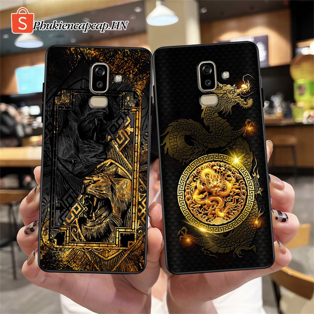 Ốp lưng Samsung J8 / J8 2018 - Ốp Samsung in hình Rồng vàng, thương hiệu cao cấp