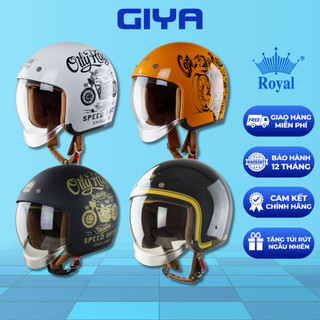 Mũ bảo hiểm 3/4 Royal M139 có kính âm đi xe máy size M L XL phù hợp cho nam và nữ