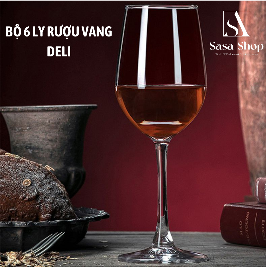 BỘ 6 LY RƯỢU VANG DELI - Bộ 6 ly rượu vang hàng Deli dày dặn nhiều phân loại dung tích