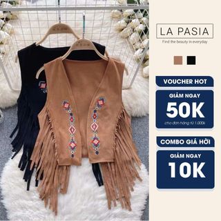 Áo Ghi Lê Tua Rua Da Lộn LP55 Phong Cách Boho Thời Trang Du Lịch