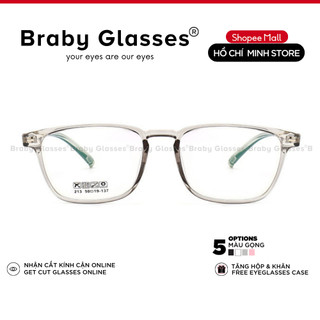 Gọng kính cận mắt vuông nam nữ thời trang Braby Glasses chất liệu TR90 chống gãy kiểu dáng basic trẻ trung MK26
