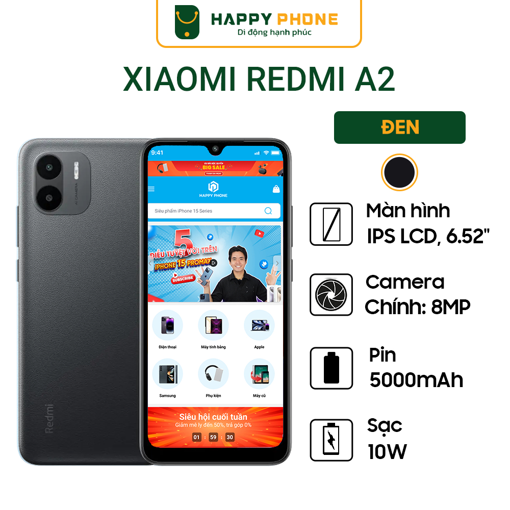 Điện thoại Xiaomi Redmi A2 - Hàng Chính Hãng, mới 100%, Bảo hành 18 tháng