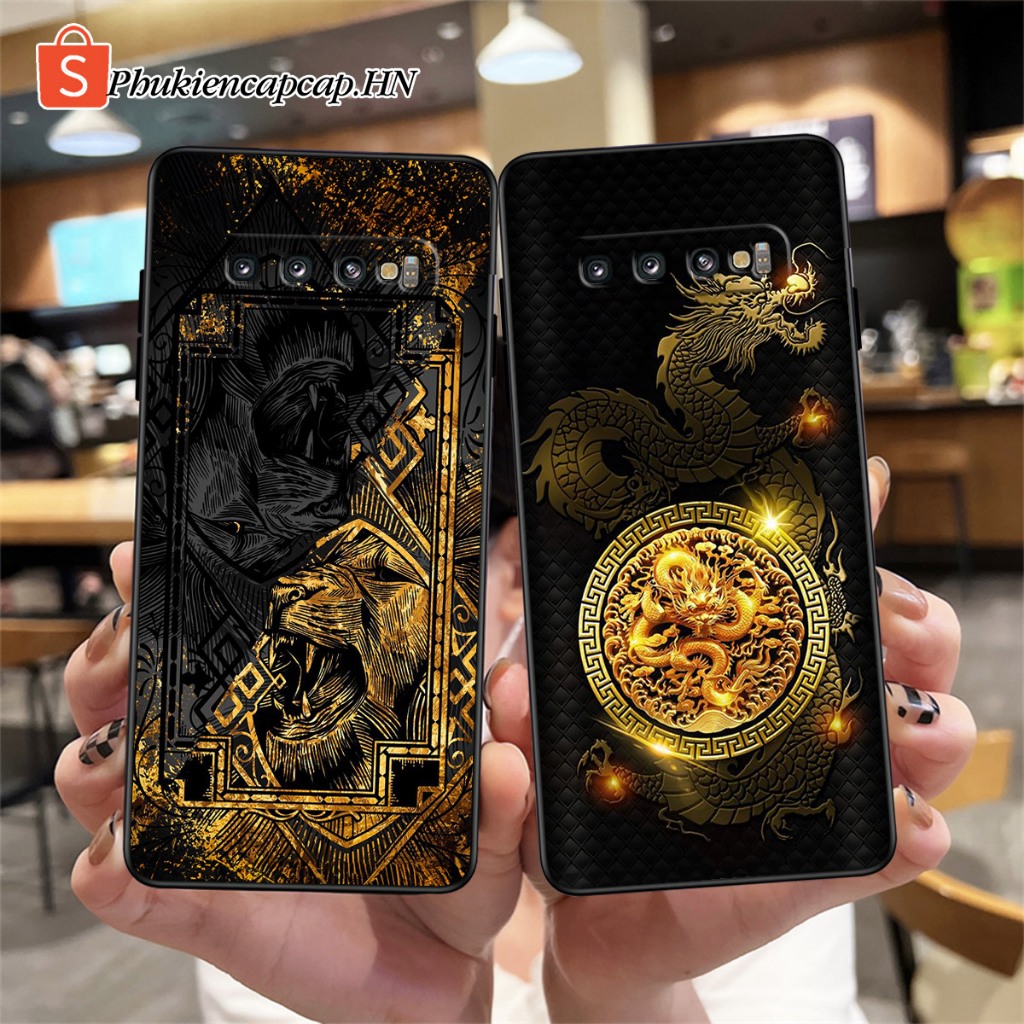 Ốp lưng Samsung S10 / S10 5G / S10 Plus - Ốp Samsung in hình Rồng vàng, thương hiệu cao cấp