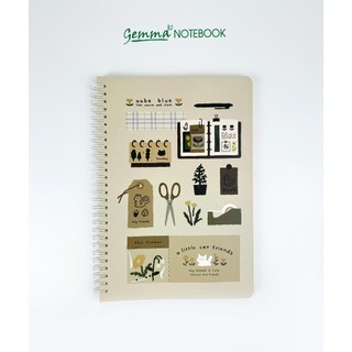 Gemma notebook - sổ gáy xoắn b5 brown kẻ ngang