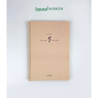 Gemma notebook - sổ gáy xoắn b5 hồng cam - enjoy kẻ ngang