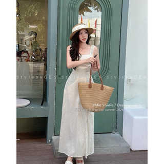Váy lien chun vai cup ngực lưng đan