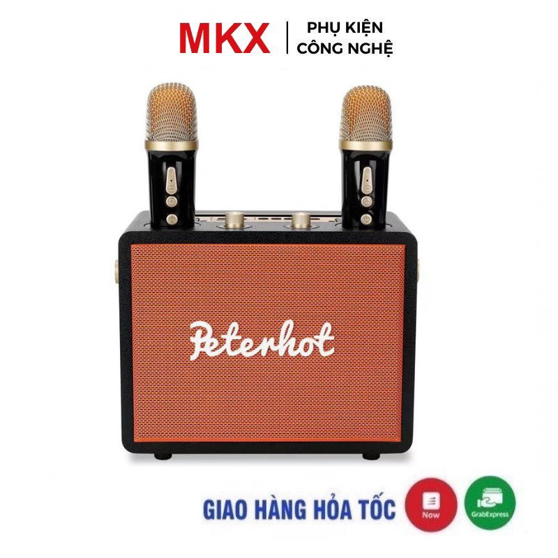 Loa Karaoke Bluetooth Peterhot A107W phiên bản mới độc đáo 2023 không dây âm thanh đỉnh tặng kèm 2 m