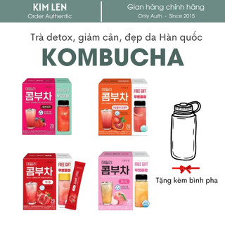 Trà Kombucha detox giảm cân, thải độc cơ thể hộp 20 gói tặng kèm bình pha