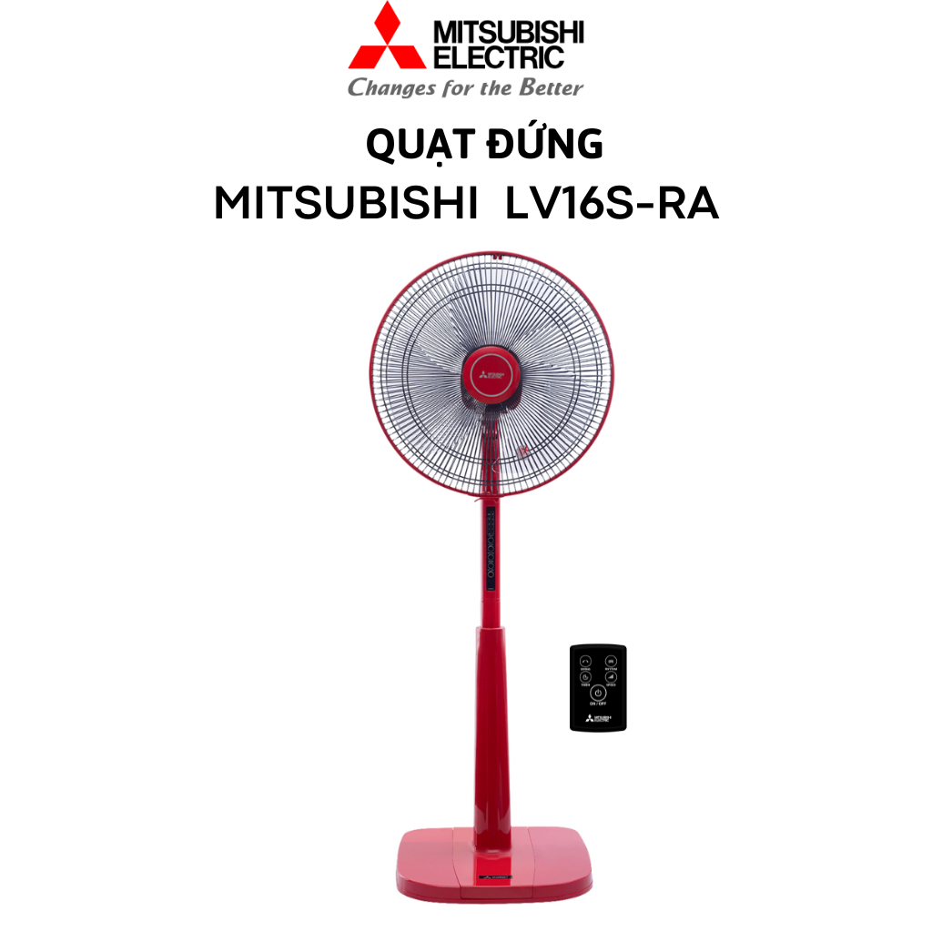 Quạt Đứng Mitsubishi LV16S-RA, 3 Cấp Độ Vận Hành, Công Suất 47W, Đường Kính Cánh 40CM, Hàng Chính Hã
