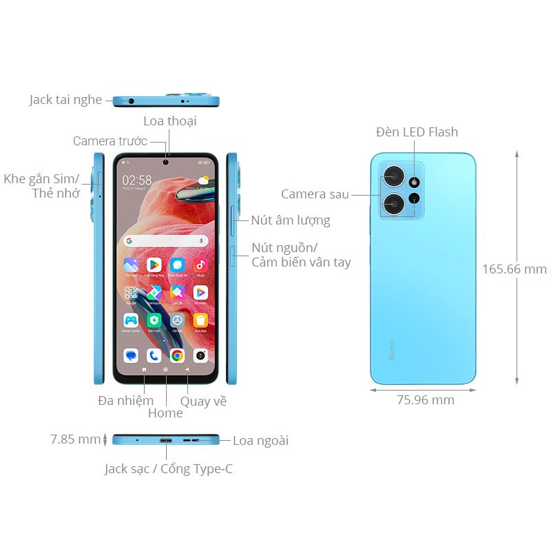 [Mã ELSS44BU giảm 12% tối đa 3TR] Điện thoại Xiaomi Redmi Note 12 - Hàng Chính Hãng, mới 100%, Bảo hành 18 tháng | BigBuy360 - bigbuy360.vn