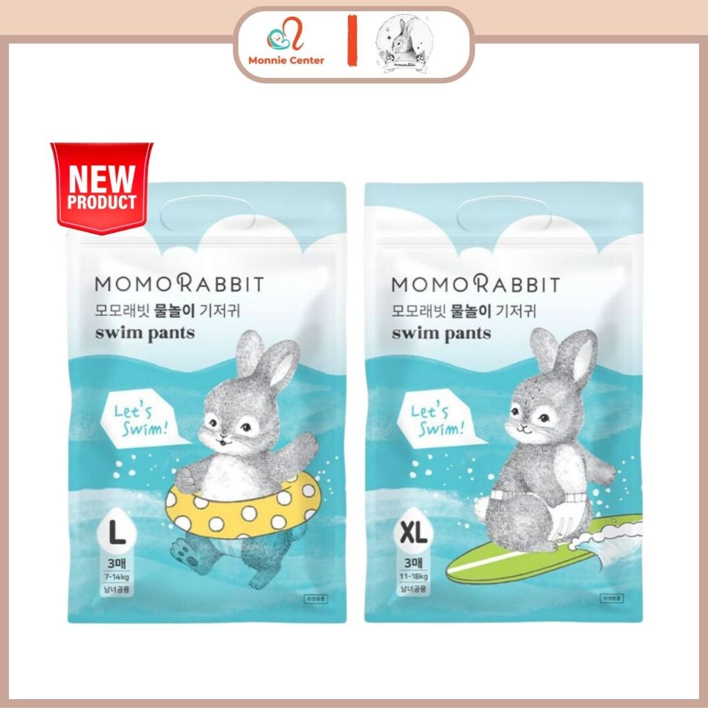 Bỉm bơi Momo Rabbit Swim Pants cho bé 5m+, tã quần siêu co giãn chống tràn tuyệt đối - Monnie Center