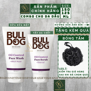 [COMBO da dầu] Sữa rửa mặt Face Wash 150ml và Tẩy da chết Face Scrub 125ml | Bulldog Oil Control