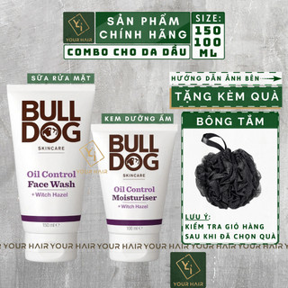 [COMBO da dầu] Sữa rửa mặt Face Wash 150ml và dưỡng ẩm Moisturiser 100ml | Bulldog Oil Control