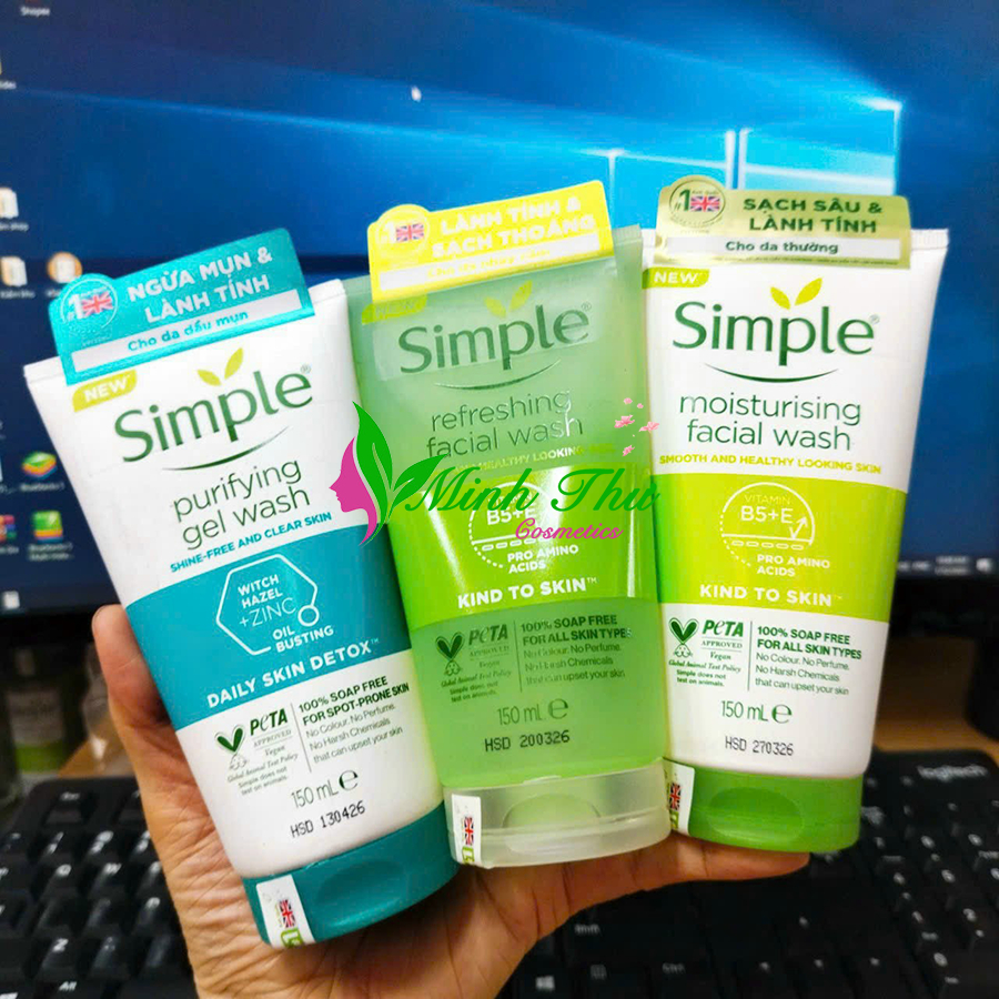 Simple - Sữa rửa mặt Simple Kind To Skin 150ml Dành Cho Mọi Loại Da Chính Hãng
