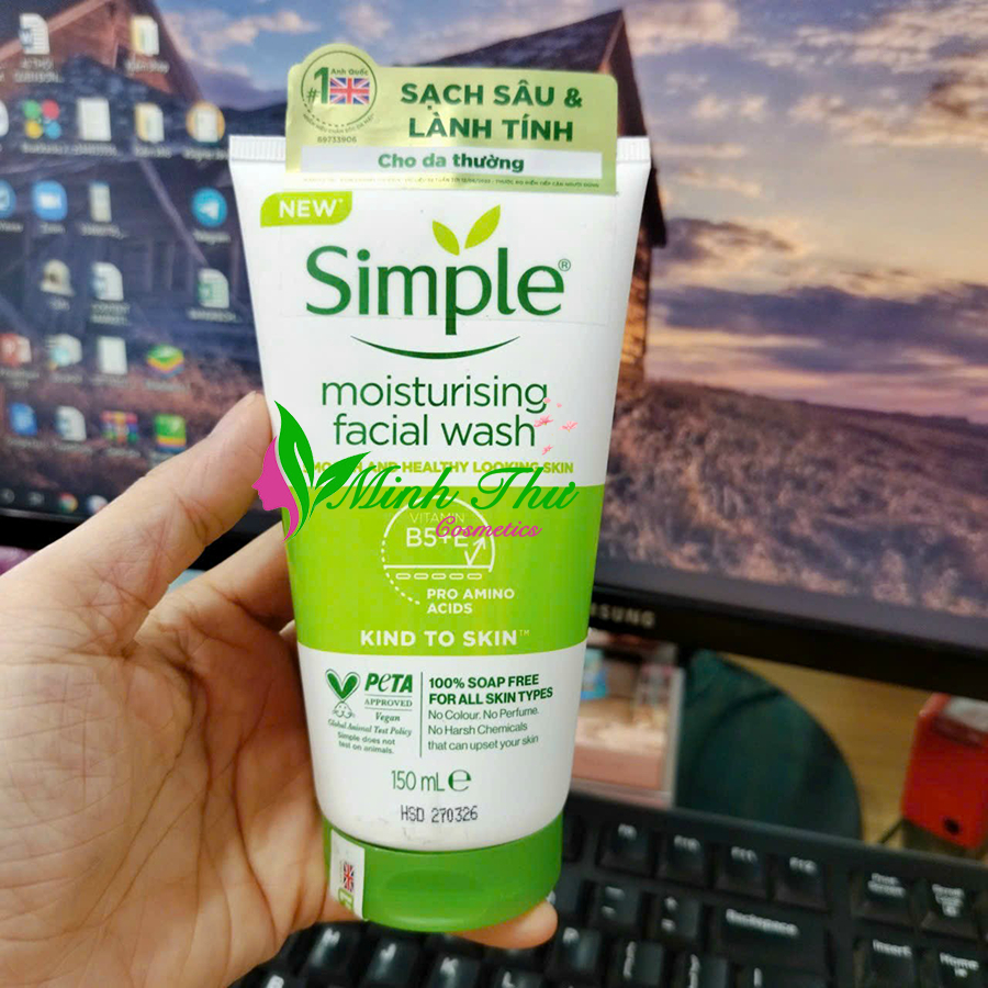 Simple - Sữa rửa mặt Simple Kind To Skin 150ml Dành Cho Da Thường Chính Hãng