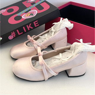 Giày mary jane bale nữ phong cách lolita balet satin nơ mũi tròn đế 5cm kiểu dáng tiểu thư retro Pháp Kichi Shoes mã X29