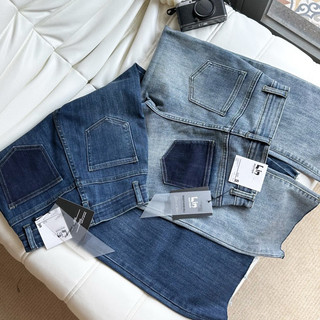 Quần jean basic óng đứng xé lai co giãn
