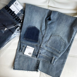 Quần jean basic óng đứng xé lai co giãn