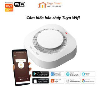 Cảm biến cháy, báo khói tuya wifi / zigbee, có loa báo động 90db, cảm biến photoelectric độ nhạy cao, app smart life