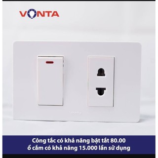 Ổ cắm vonta , mặt hạt ổ cắm Vonta V03_mặt phẳng, gông thép chắc chắn
