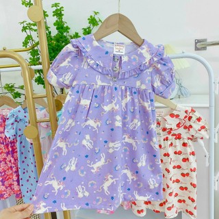 [ảnh thật][đầm cotton tay ngắn 3 nút][10-22kg]