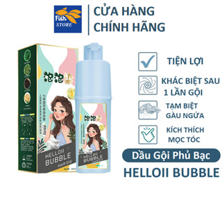 Dầu Gội Nhuộm Tóc Thảo Dược Helloii Bubble, Phủ Bạc Tóc Màu Nâu Hạt Dẻ, Nuôi Dưỡng Kích Thích Mọc Tóc, Dung Tích 230 ML