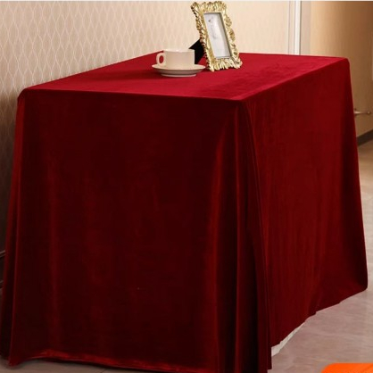 Khăn Trải Bàn Hình Chữ Nhật Trang Trí Bàn Họp, Đám Cưới, Party Sinh Nhật Vải Đỏ Nhung Sang Trọng
