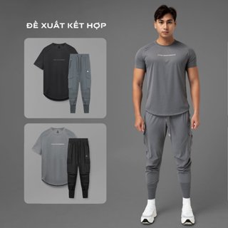 Bộ đồ thể thao nam Fitme Space Grey thoáng khí hỗ trợ tập gym chạy bộ