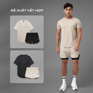 Bộ đồ chạy bộ tập gym nam Fitme chất thun thể thao co giãn 4 chiều cao cấp Sand Smoke