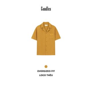 Áo sơ mi tay ngắn CANDLES LAND SHIRT form oversize logo thêu chính hãng
