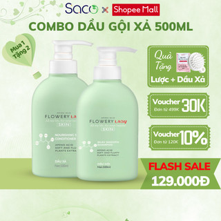 Combo Dầu gội xả giảm gàu ngứa, ngăn dầu bết tóc 500ml, muối biển sâu kết hợp thảo dược tự nhiên chăm sóc tóc chắc khỏe