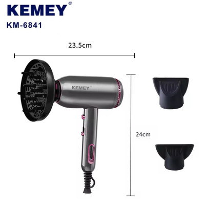 Máy Sấy Tóc Kemei Chuyên Nghiệp 2 Chiều Nóng Lạnh Tặng Đầu Khếch Tán Bảo Vệ Tóc Kemey Km 6841