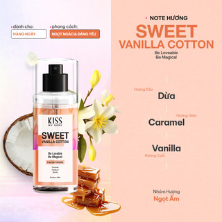 Xịt Thơm Toàn Thân Hương Nước Hoa KISS MY BODY Perfume Mist - Hương Sweet Vanilla Cotton 88ml