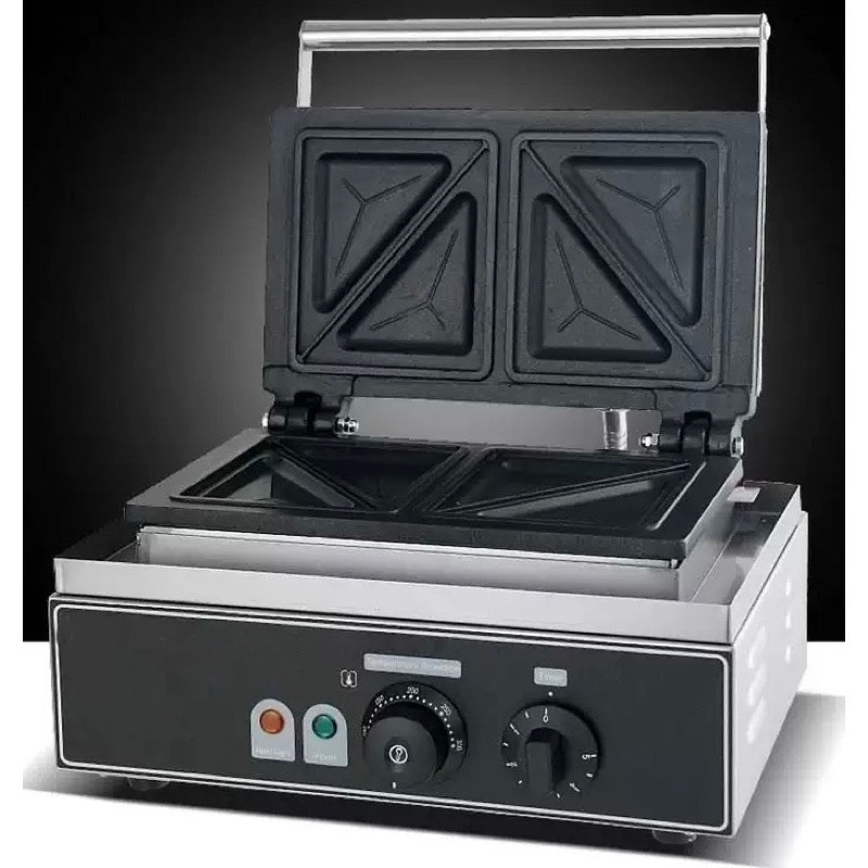 Máy Làm Bánh Hotdog Tam Giác 4 Khuôn - Máy Nướng Bánh Sandwich 4 Chiếc Công Suất 1500W - Bảo hành 12 tháng