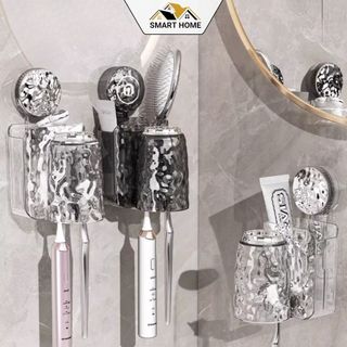 Kệ để bàn chải đánh răng Cốc hút dính tường Kệ để bàn chải đánh răng Cute Sang trọng Tiện lợi Smart Home - KDR02
