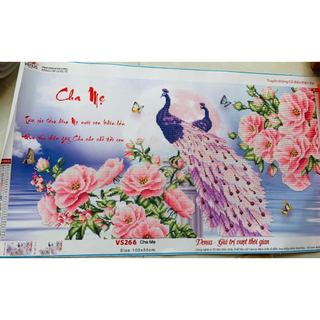 Tranh đính đá cha mẹ VS266 (100 x 55 cm)