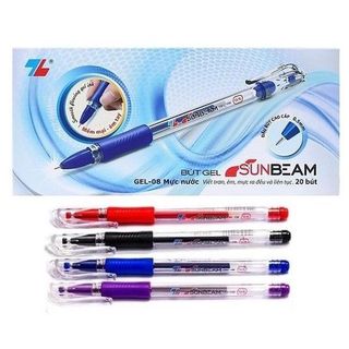 Bút gel nước Thiên Long GEL-08 Sunbeam nét 0.5mm Bút Gel08 Viết gel ngòi trơn không đọng mực bút ngòi to viết mực gel